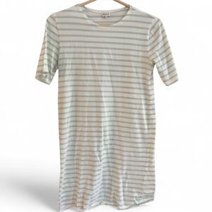 KULE The Tee Dress Green and White Striped XS
